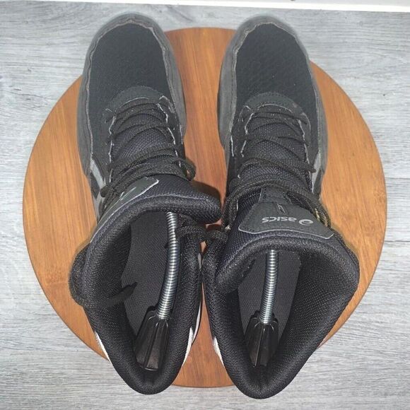 Asics Men's Sz 13 Matflex 6 1081A021 Black White Lace Up Mid Top Wrestling Shoes - Picture 6 of 9
